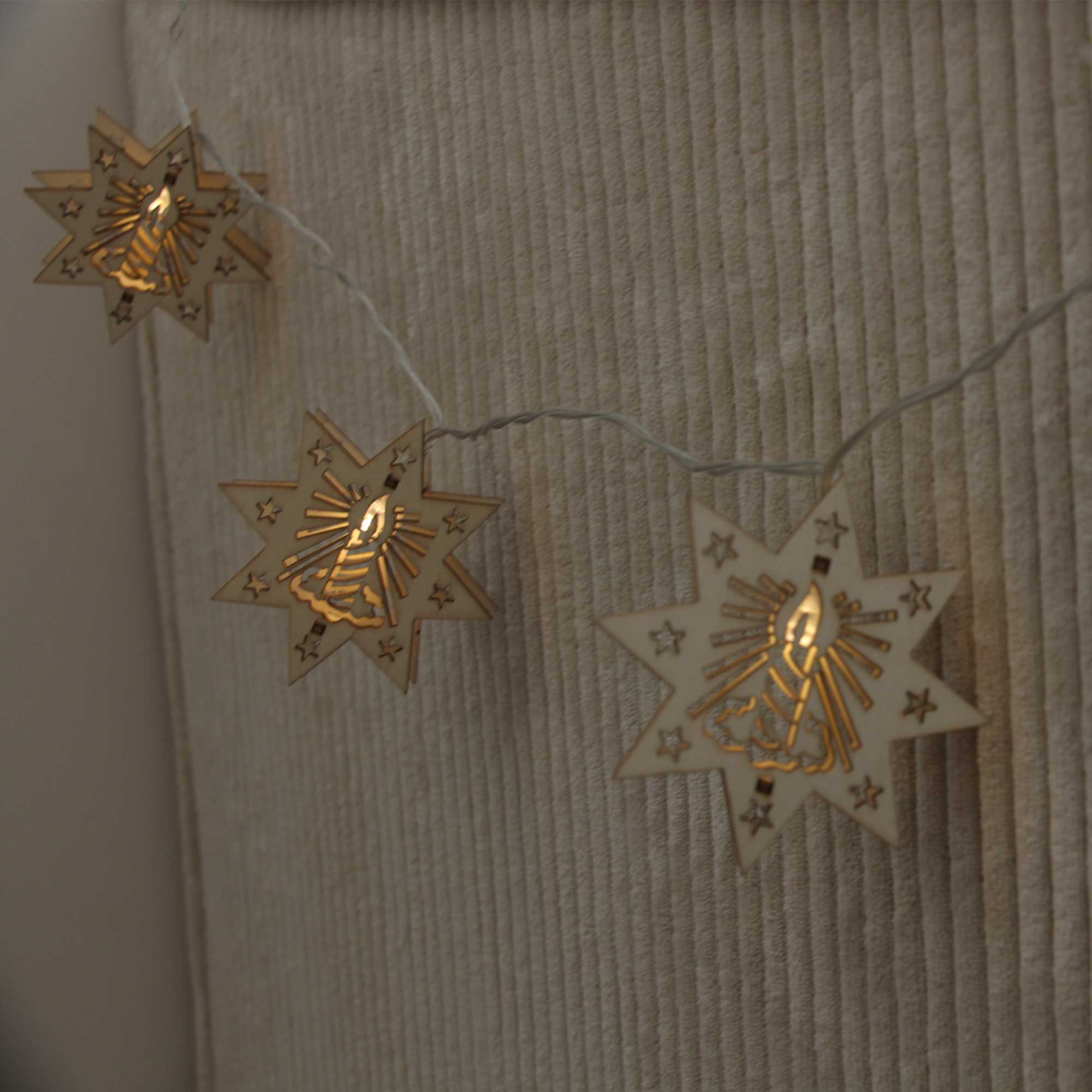 Guirlande tradition lumineuse en bois